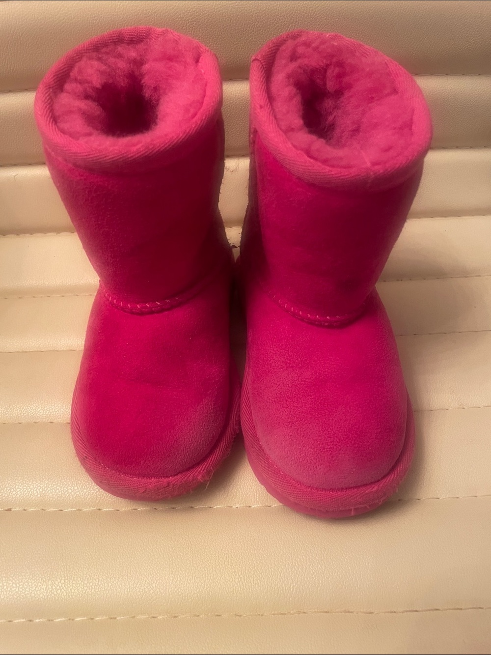 UGG Worn Suede Boots in Hot Pink
